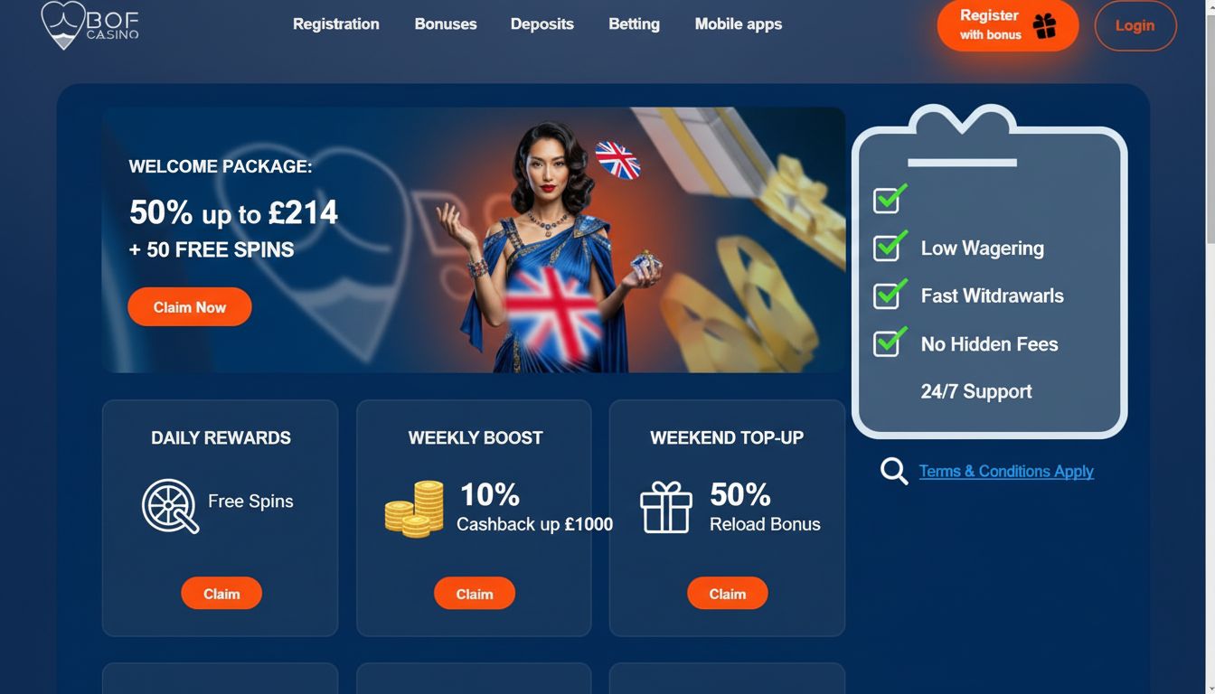  Image showing various bonus types and careful terms review. 