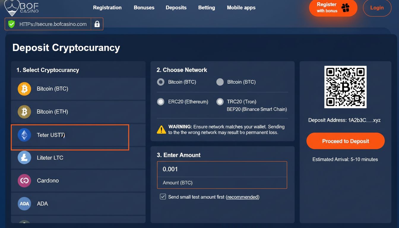 How to make safe crypto deposits: choose network, test small amount, use 2FA.