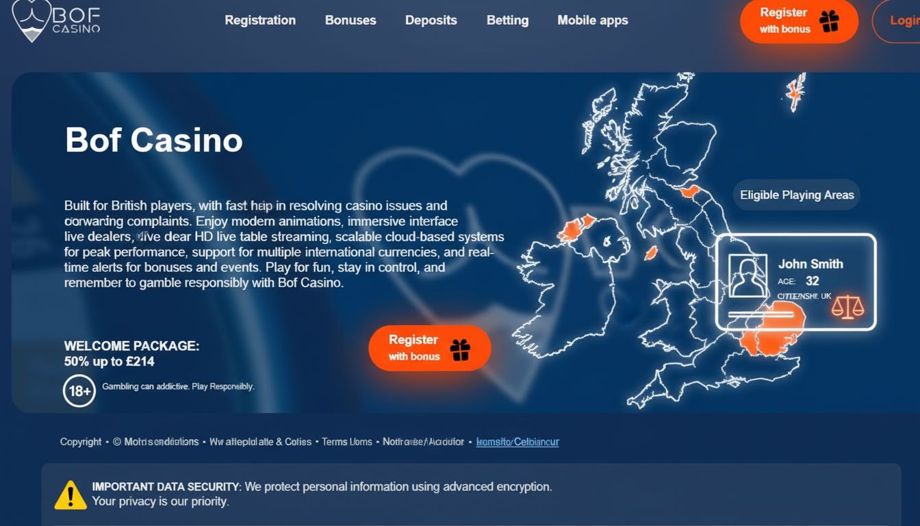 Age-protected registration for UK users with data warning.